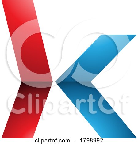 Red and Blue Glossy Lowercase Arrow Shaped Letter K Icon by cidepix
