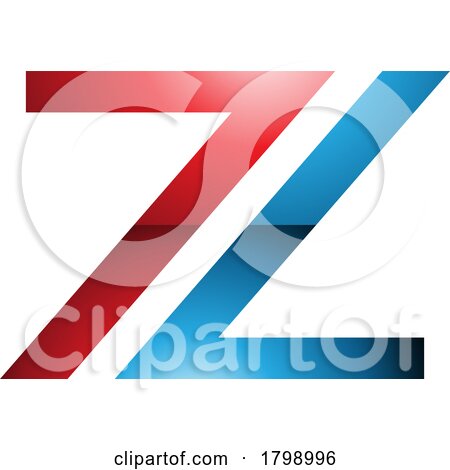 Red and Blue Glossy Number 7 Shaped Letter Z Icon by cidepix