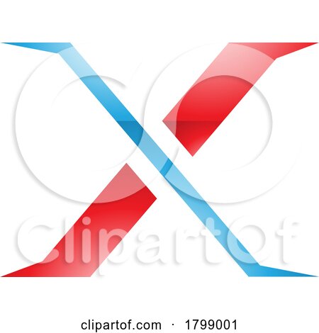 Red and Blue Glossy Pointy Tipped Letter X Icon by cidepix