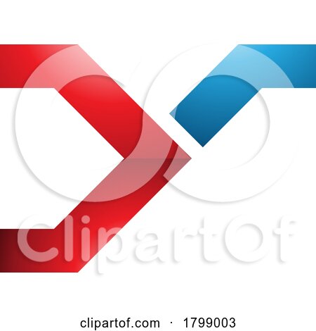 Red and Blue Glossy Rail Switch Shaped Letter Y Icon by cidepix