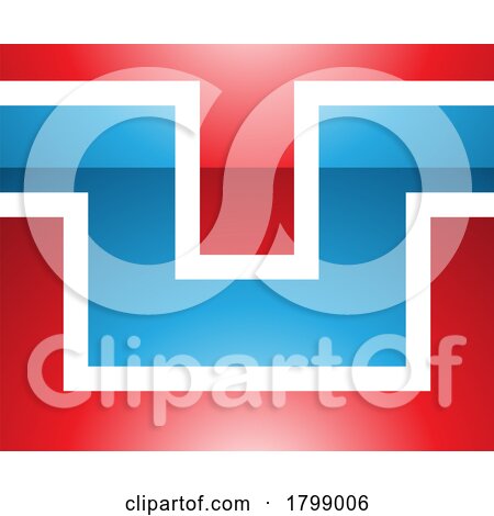 Red and Blue Glossy Rectangle Shaped Letter U Icon by cidepix