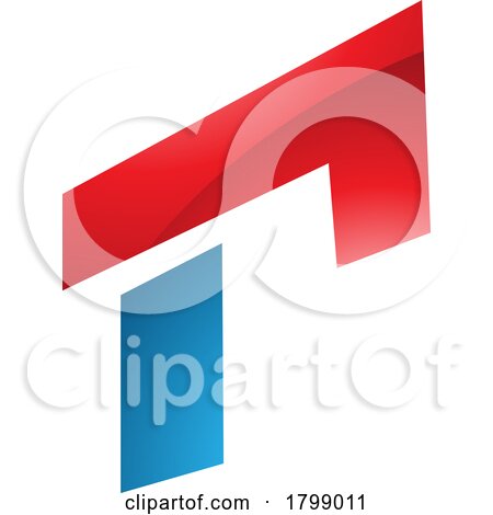 Red and Blue Glossy Rectangular Letter R Icon by cidepix