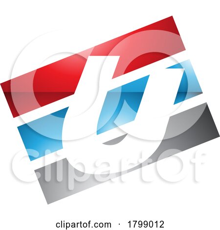 Red and Blue Glossy Rectangular Shaped Letter U Icon by cidepix