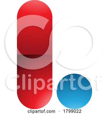 Red and Blue Glossy Rounded Letter L Icon by cidepix