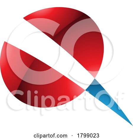 Red and Blue Glossy Screw Shaped Letter Q Icon by cidepix