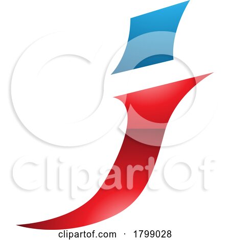 Red and Blue Glossy Spiky Italic Letter J Icon by cidepix