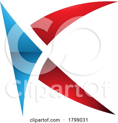 Red and Blue Glossy Spiky Letter K Icon by cidepix