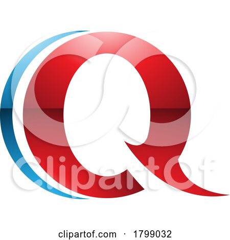 Red and Blue Glossy Spiky Round Shaped Letter Q Icon by cidepix