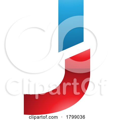 Red and Blue Glossy Split Shaped Letter J Icon by cidepix