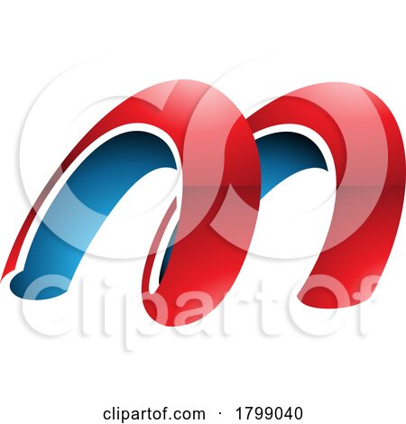 Red and Blue Glossy Spring Shaped Letter M Icon by cidepix