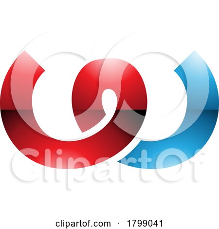 Red and Blue Glossy Spring Shaped Letter W Icon by cidepix
