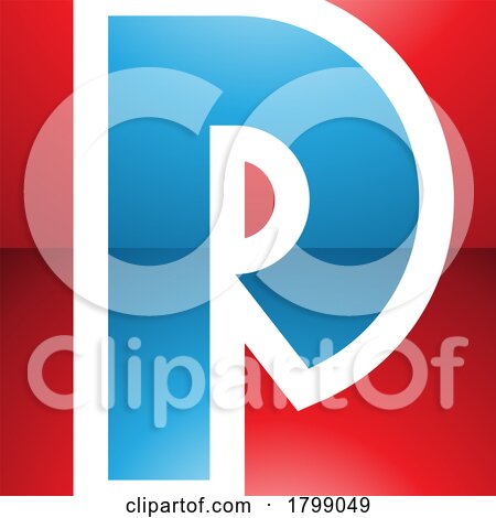 Red and Blue Glossy Square Letter P Icon by cidepix