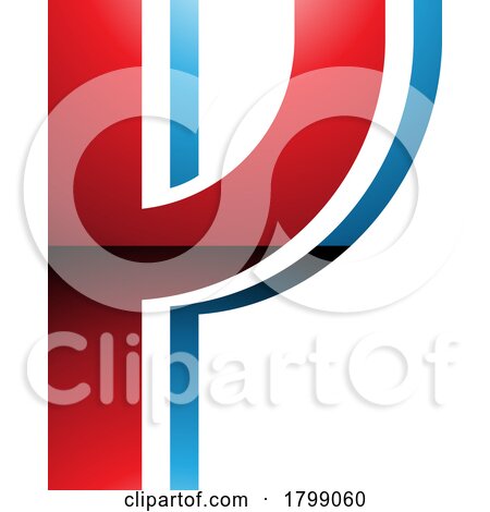 Red and Blue Glossy Striped Shaped Letter Y Icon by cidepix