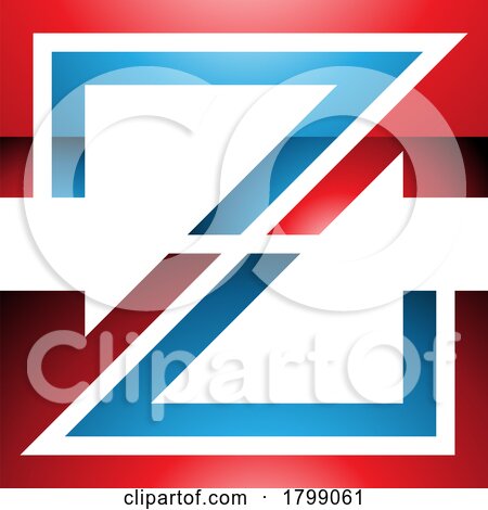 Red and Blue Glossy Striped Shaped Letter Z Icon by cidepix