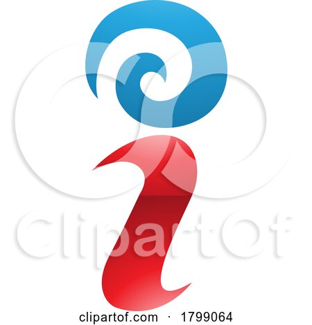 Red and Blue Glossy Swirly Letter I Icon by cidepix