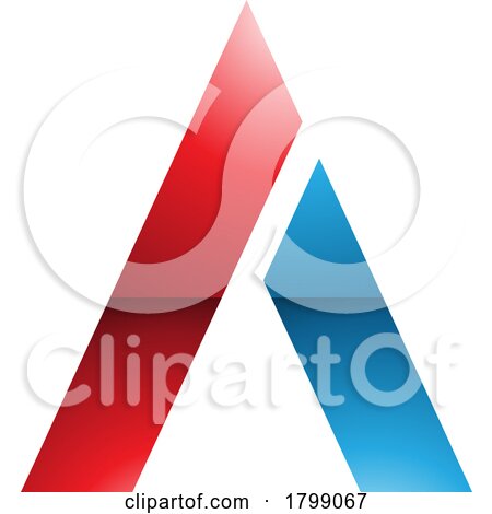 Red and Blue Glossy Trapezium Shaped Letter a Icon by cidepix
