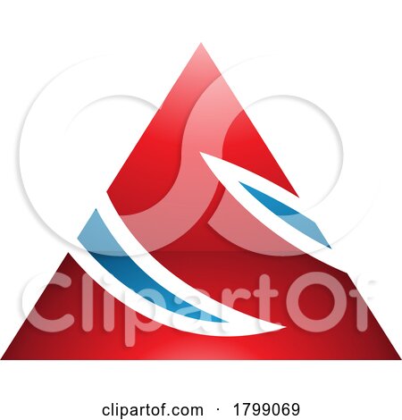 Red and Blue Glossy Triangle Shaped Letter S Icon by cidepix