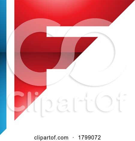 Red and Blue Glossy Triangular Letter F Icon by cidepix