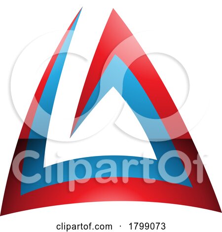 Red and Blue Glossy Triangular Spiral Letter a Icon by cidepix