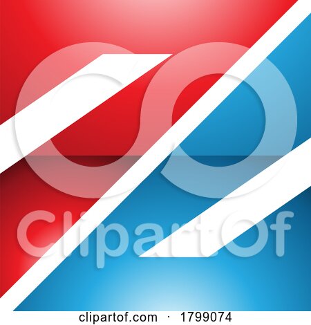 Red and Blue Glossy Triangular Square Shaped Letter Z Icon by cidepix