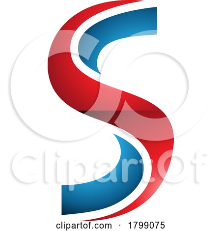 Red and Blue Glossy Twisted Shaped Letter S Icon by cidepix
