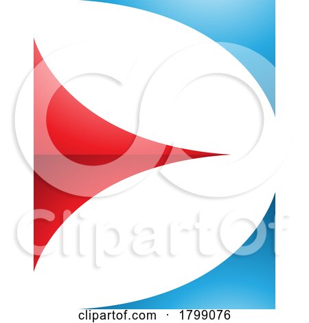 Red and Blue Glossy Uppercase Letter E Icon with Curvy Triangles by cidepix