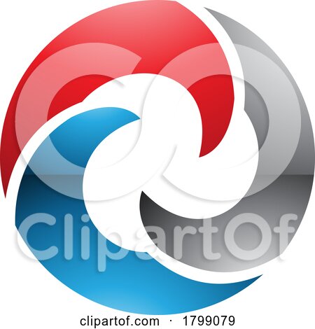 Red and Blue Glossy Wave Shaped Letter O Icon by cidepix
