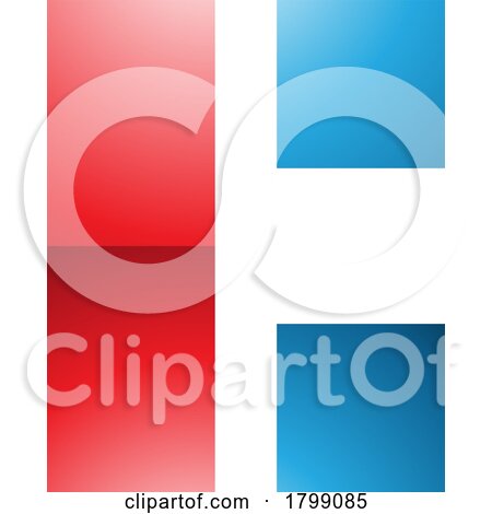 Red and Blue Rectangular Glossy Letter C Icon by cidepix