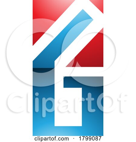 Red and Blue Rectangular Glossy Letter G or Number 6 Icon by cidepix