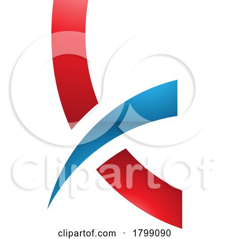 Red and Blue Spiky Glossy Lowercase Letter K Icon by cidepix