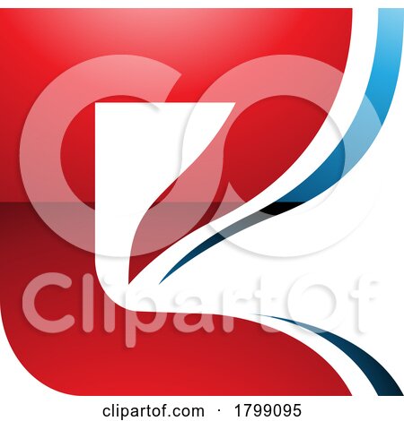 Red and Blue Wavy Layered Glossy Letter E Icon by cidepix