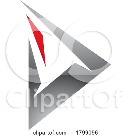 Red and Grey Glossy Spiky Triangular Letter D Icon by cidepix