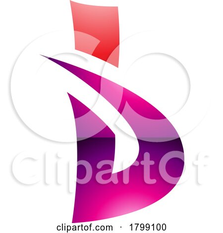 Red and Magenta Glossy Bold Spiky Letter B Icon by cidepix