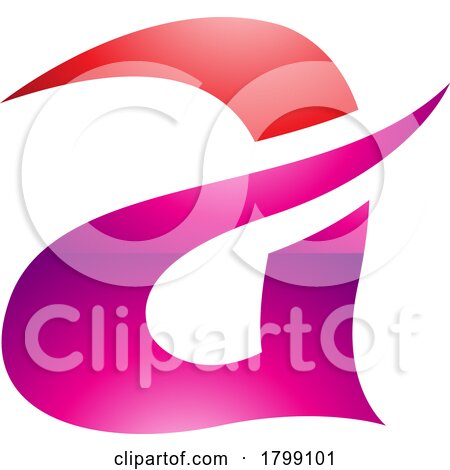 Red and Magenta Glossy Curvy Spikes Letter a Icon by cidepix