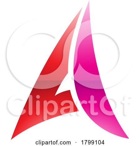 Red and Magenta Glossy Paper Plane Shaped Letter a Icon by cidepix