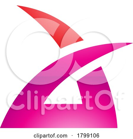 Red and Magenta Glossy Spiky Grass Shaped Letter a Icon by cidepix