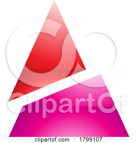 Red and Magenta Glossy Split Triangle Shaped Letter a Icon by cidepix