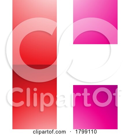 Red and Magenta Rectangular Glossy Letter C Icon by cidepix