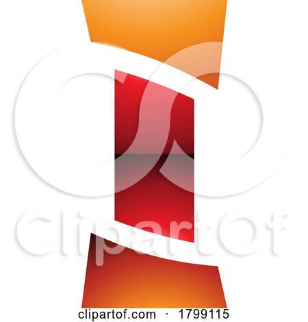 Red and Orange Glossy Antique Pillar Shaped Letter I Icon by cidepix