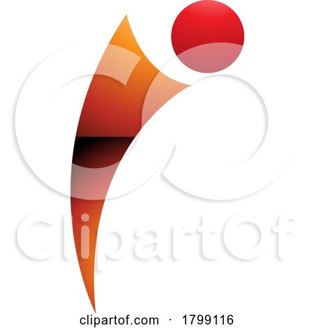 Red and Orange Glossy Bowing Person Shaped Letter I Icon by cidepix