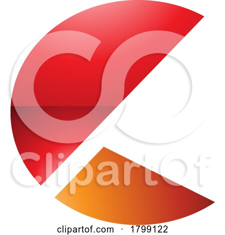 Red and Orange Glossy Letter C Icon with Half Circles by cidepix