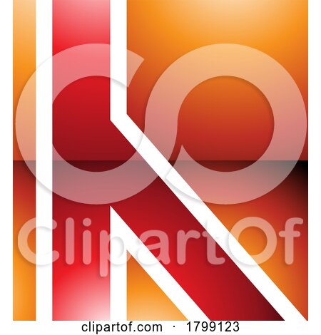 Red and Orange Glossy Letter H Icon with Straight Lines by cidepix