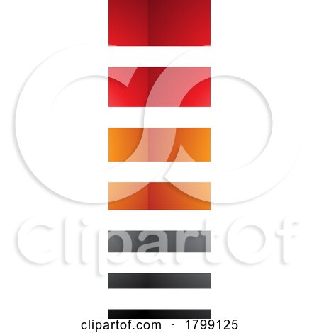 Red and Orange Glossy Letter I Icon with Horizontal Stripes by cidepix