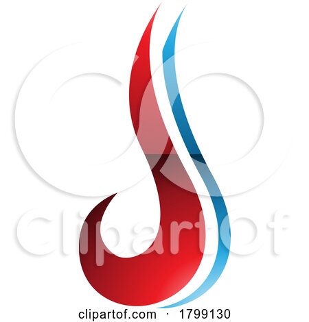 Red and Blue Glossy Hook Shaped Letter J Icon by cidepix