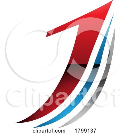 Red and Blue Glossy Layered Letter J Icon by cidepix