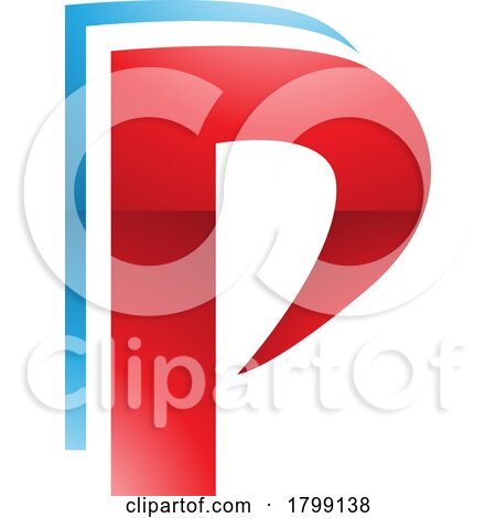 Red and Blue Glossy Layered Letter P Icon by cidepix