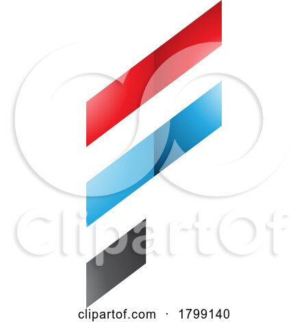 Red and Blue Glossy Letter F Icon with Diagonal Stripes by cidepix