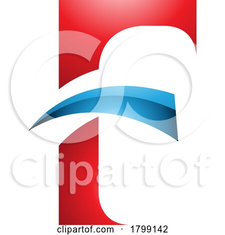 Red and Blue Glossy Letter F Icon with Pointy Tips by cidepix