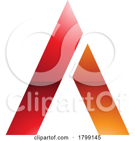 Red and Orange Glossy Trapezium Shaped Letter a Icon by cidepix
