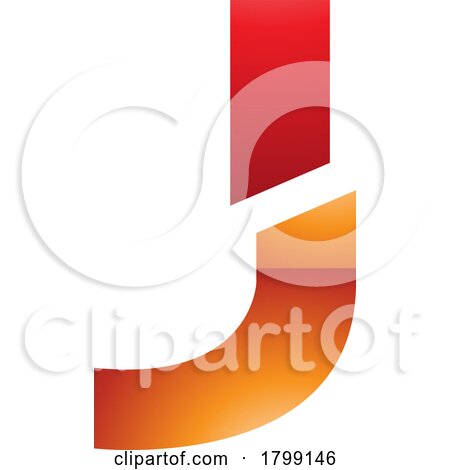 Red and Orange Glossy Split Shaped Letter J Icon by cidepix